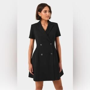 Forcast Chloe Suit Dress Black | Double-Breasted A-Line Mini